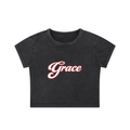 WOMENS ESSENTIAL BABY DOLL Snow Washed Crop Top