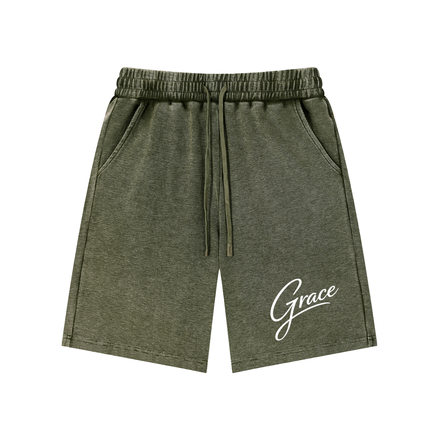 Set 2 Mineral Wash Waffle Knit Shorts