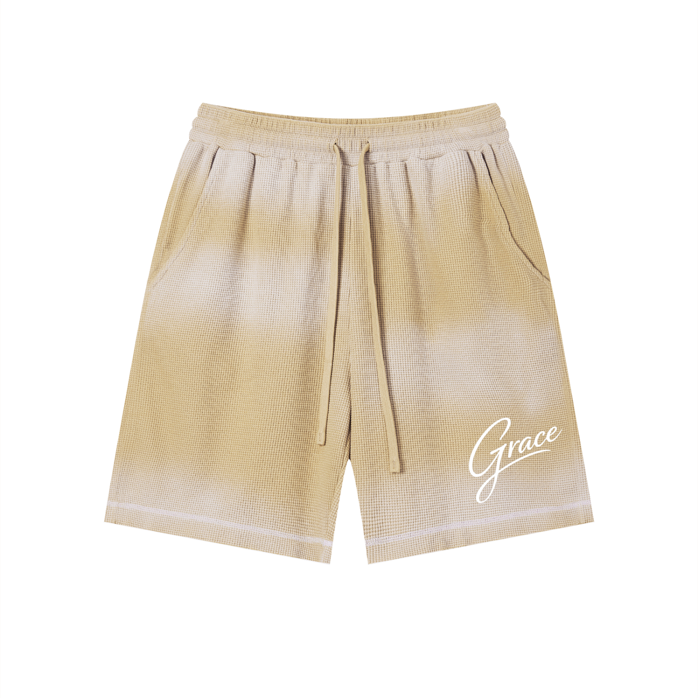 Set 1 Sunfade Waffle Raw Hem Shorts