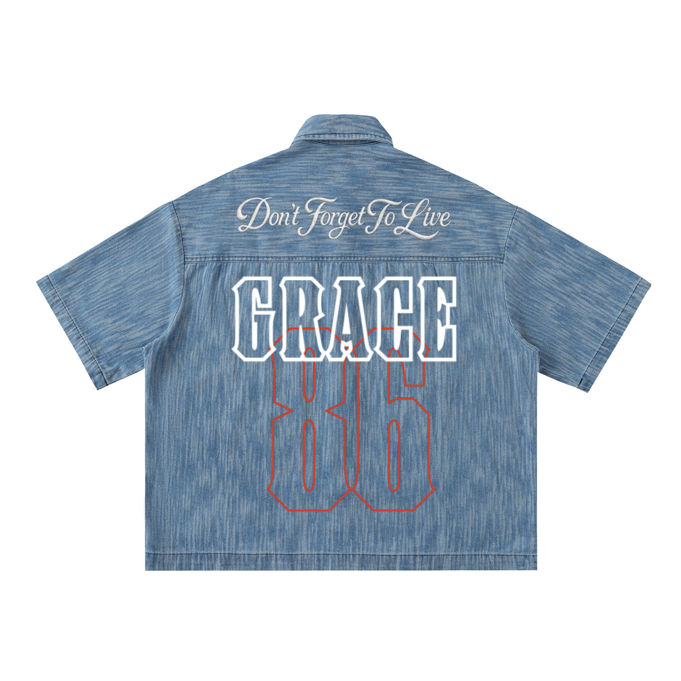 Distressed Wash Short-Sleeve Shirt