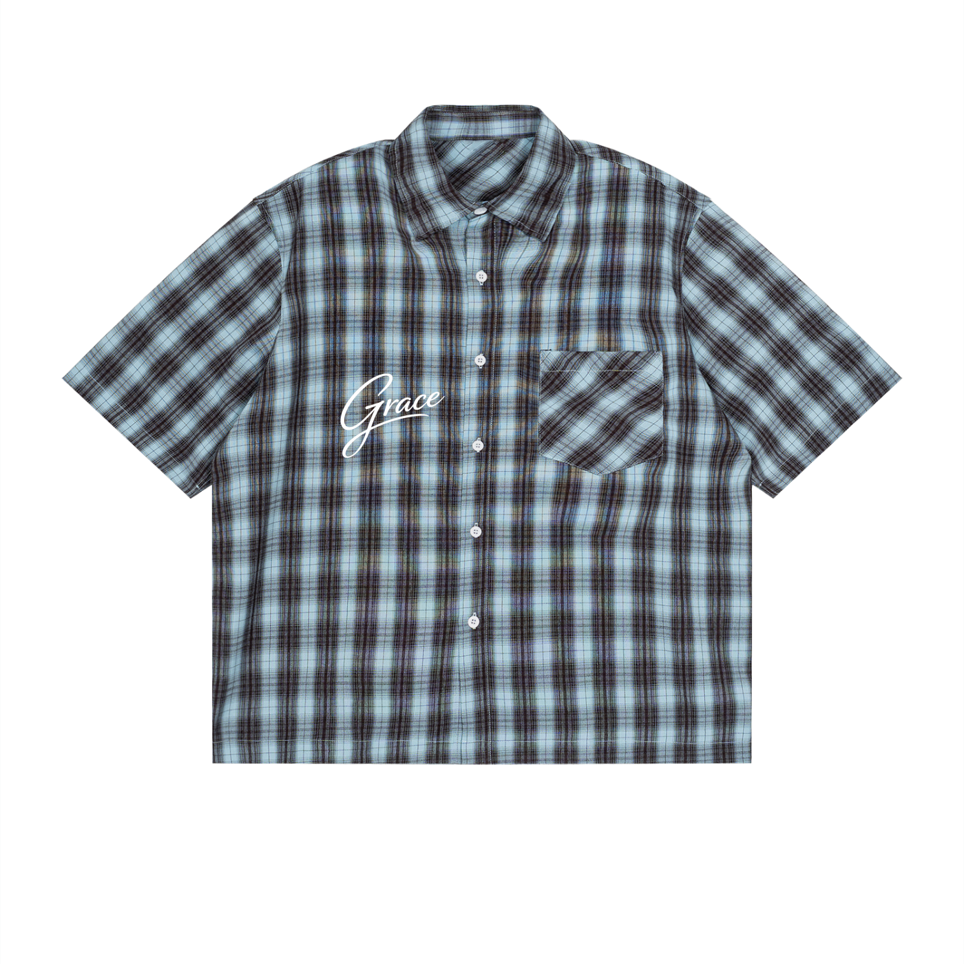 Unisex Boxy Plaid Short Sleeve Shirt