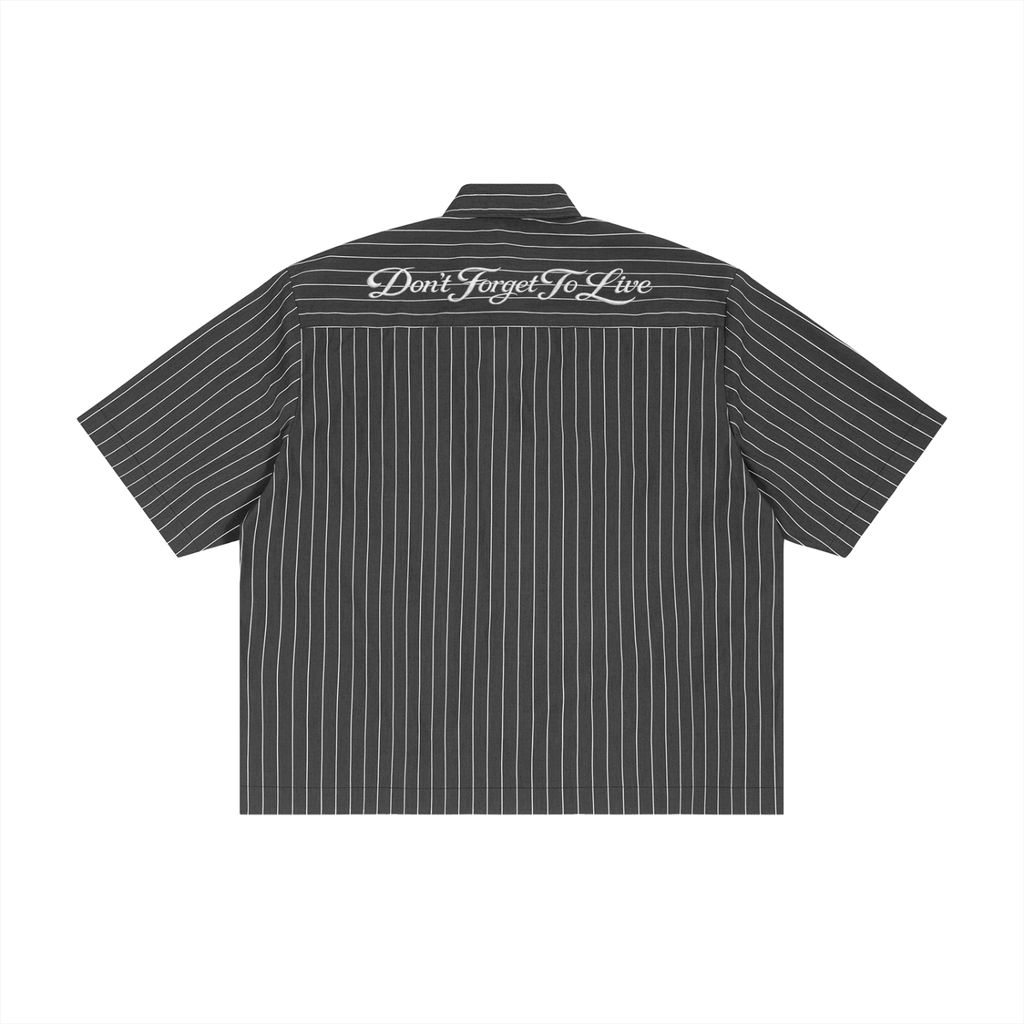 BLUE G Unisex Striped Boxy Button-Up Shirt