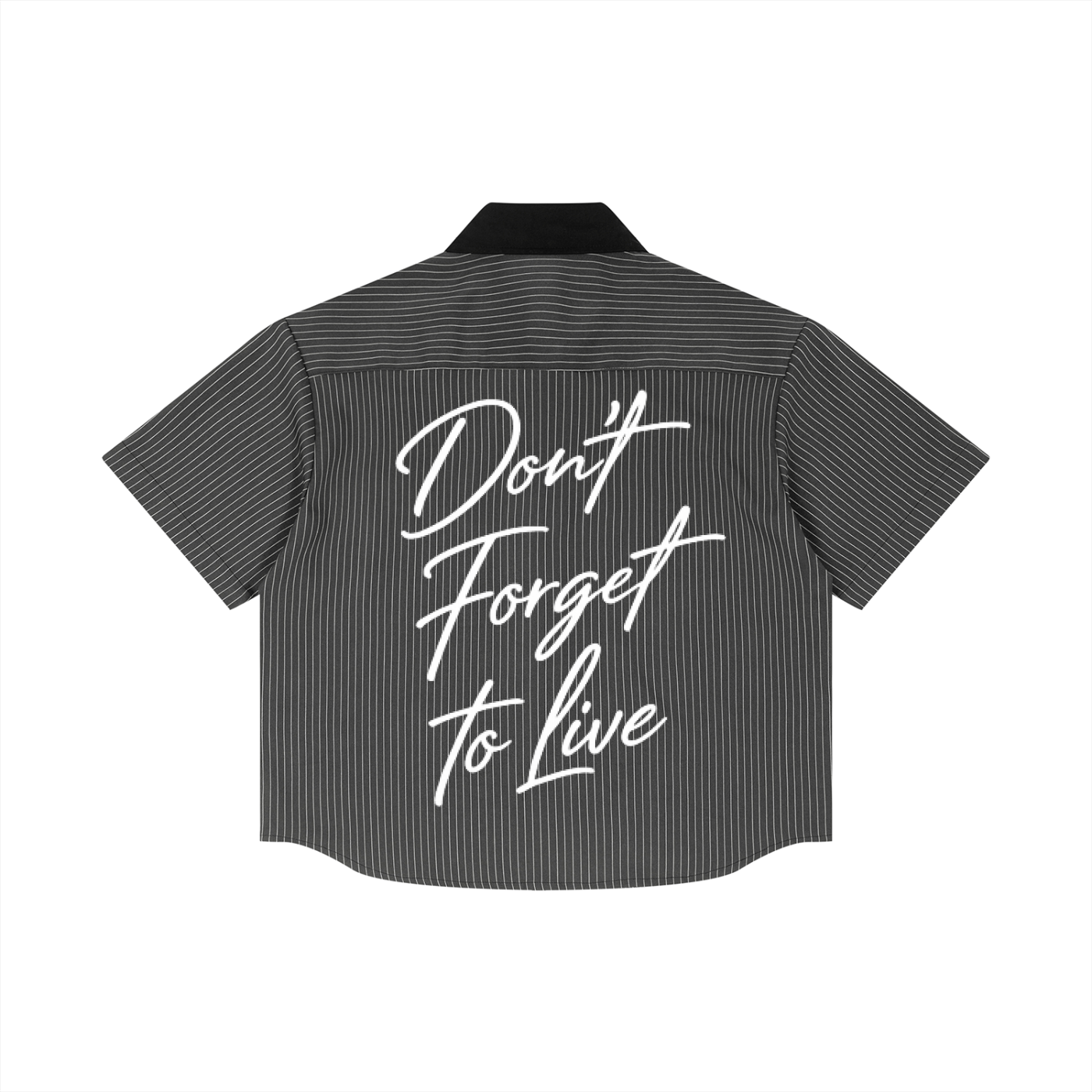Unisex Striped Boxy Contrast Collar Shirt