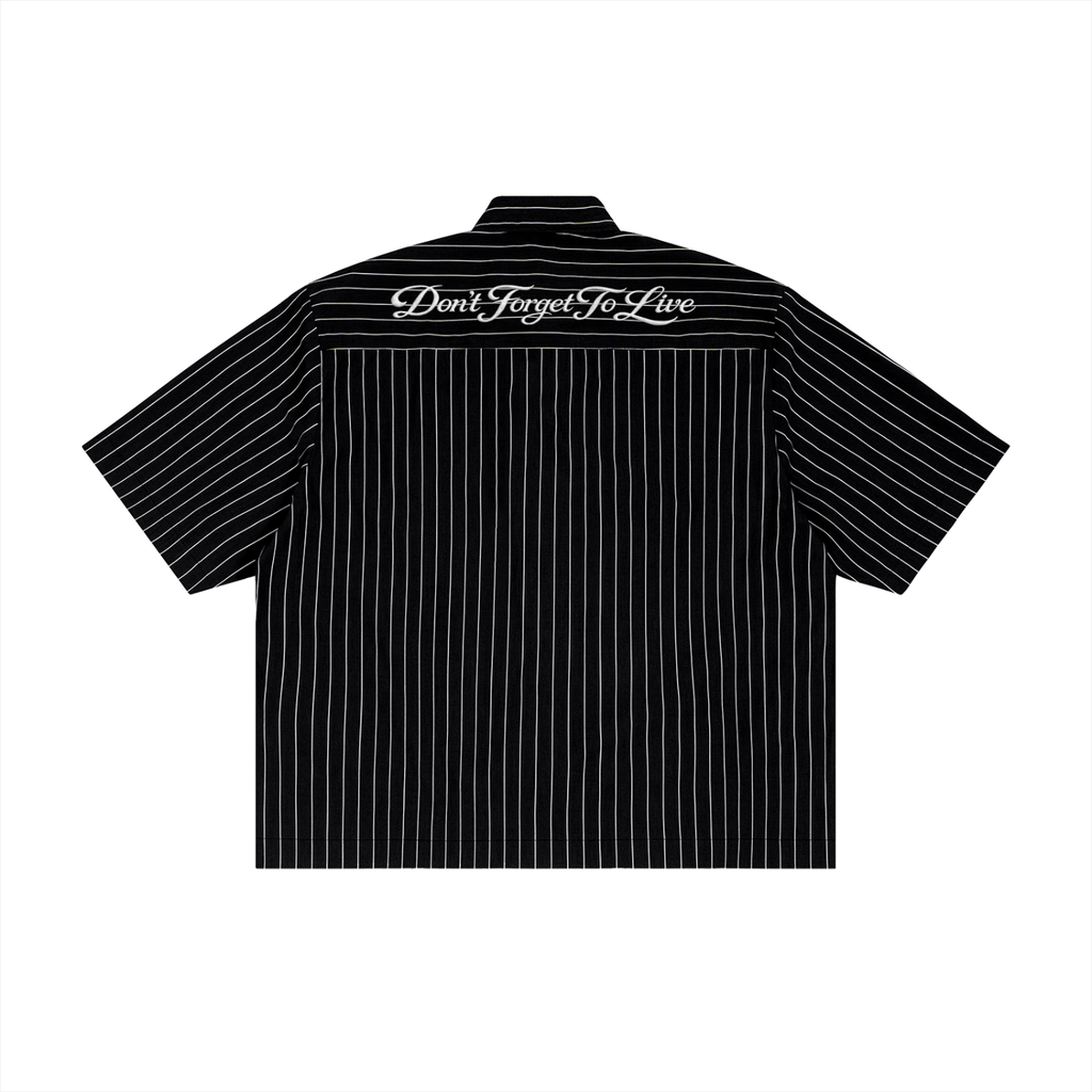 BLUE G Unisex Striped Boxy Button-Up Shirt