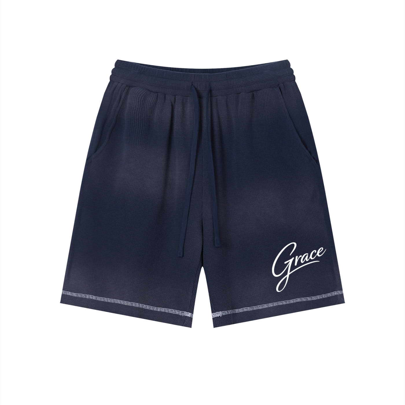 Set 1 Sunfade Waffle Raw Hem Shorts