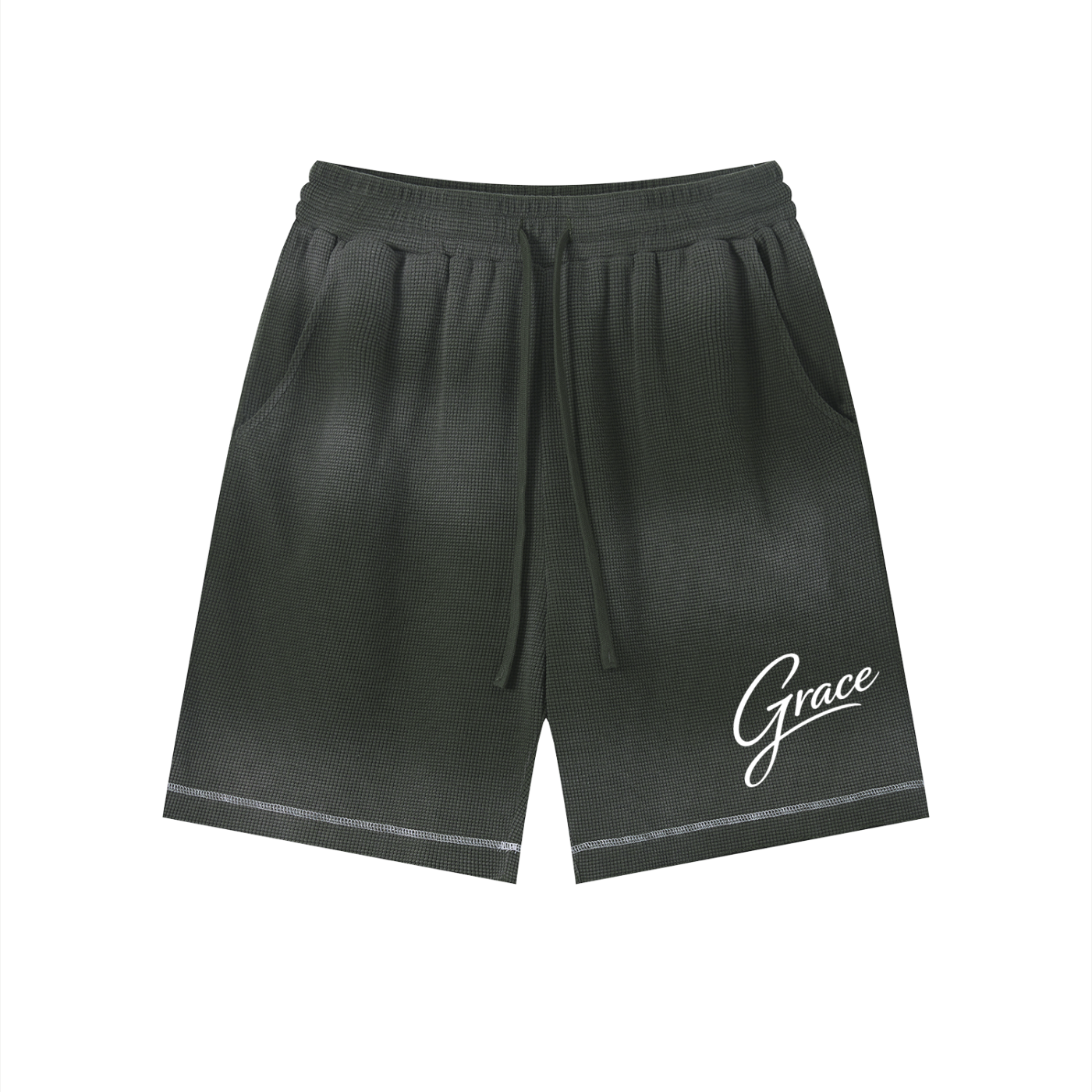 Set 1 Sunfade Waffle Raw Hem Shorts
