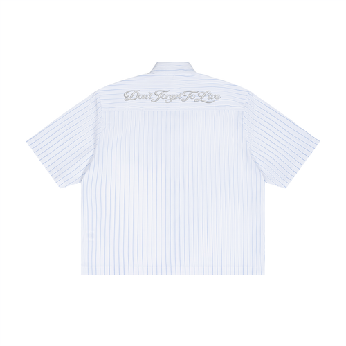 BLUE G Unisex Striped Boxy Button-Up Shirt
