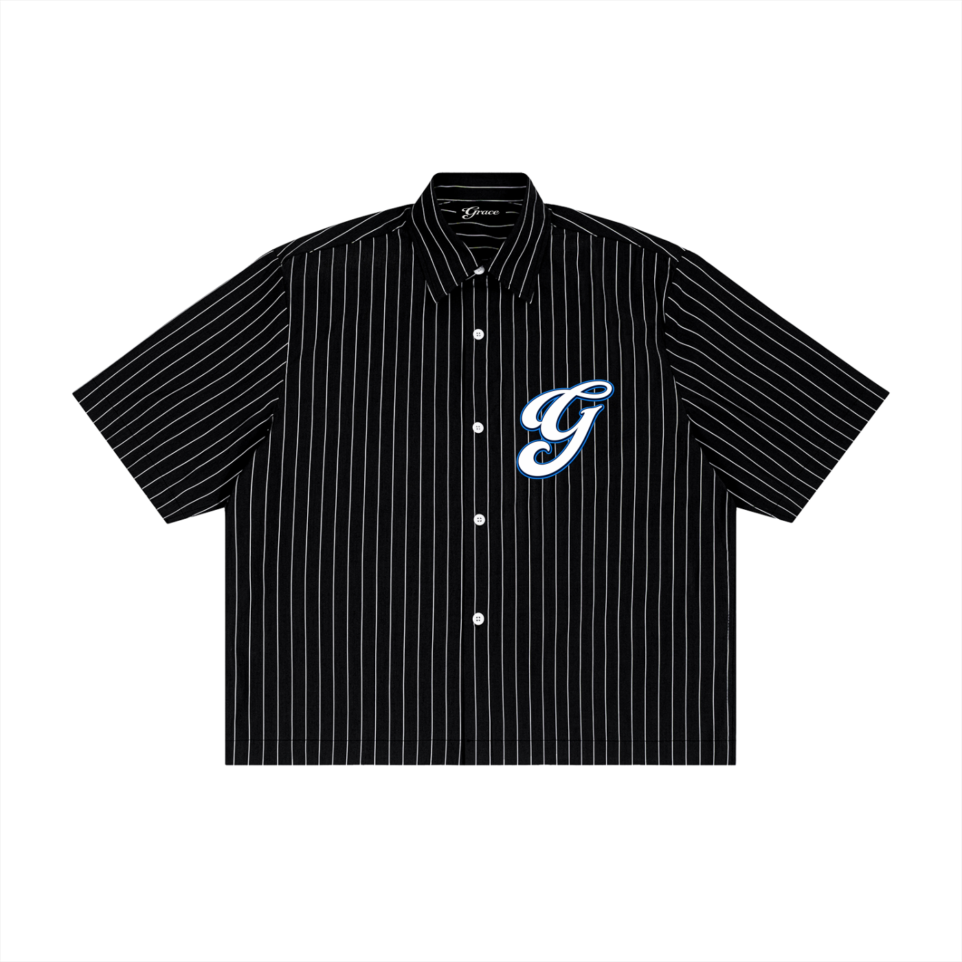BLUE G Unisex Striped Boxy Button-Up Shirt