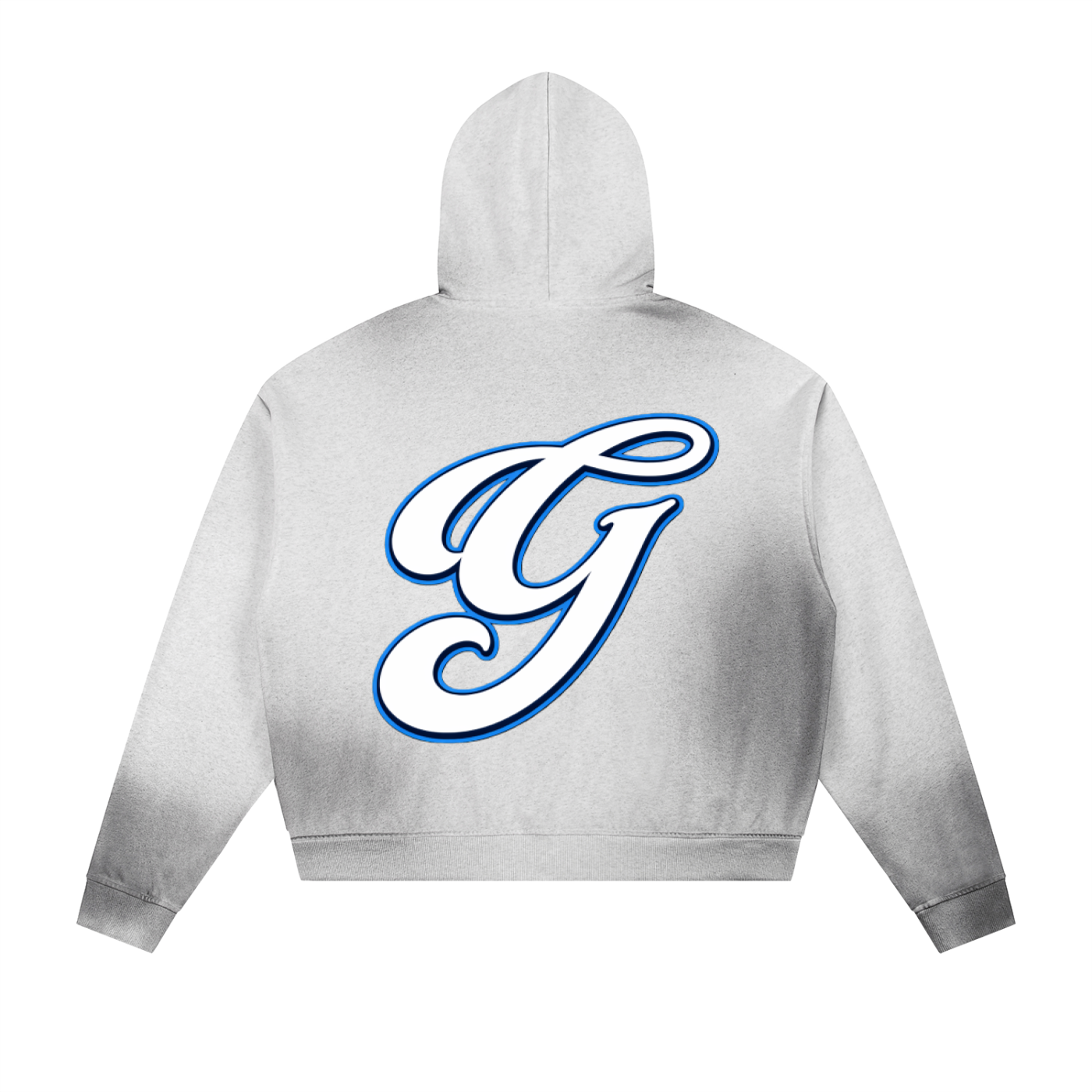 Sun Fade Frayed Raw Edge Fleece Zip Hoodie