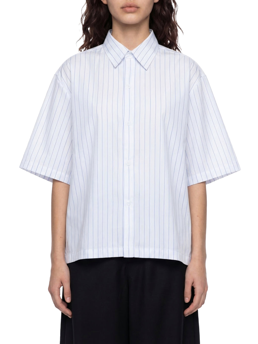 Res G Unisex Striped Boxy Button-Up Shirt