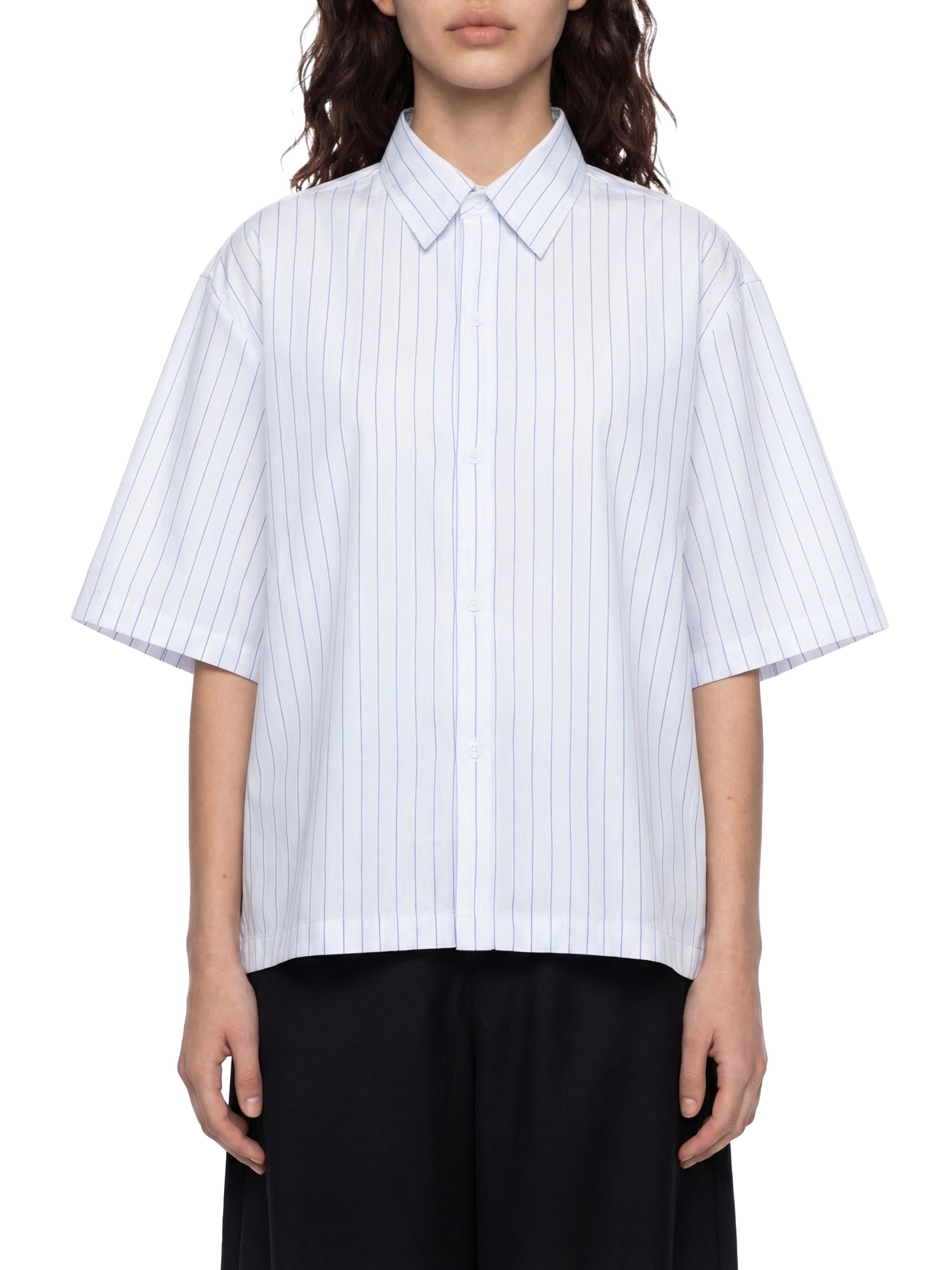 Res G Unisex Striped Boxy Button-Up Shirt