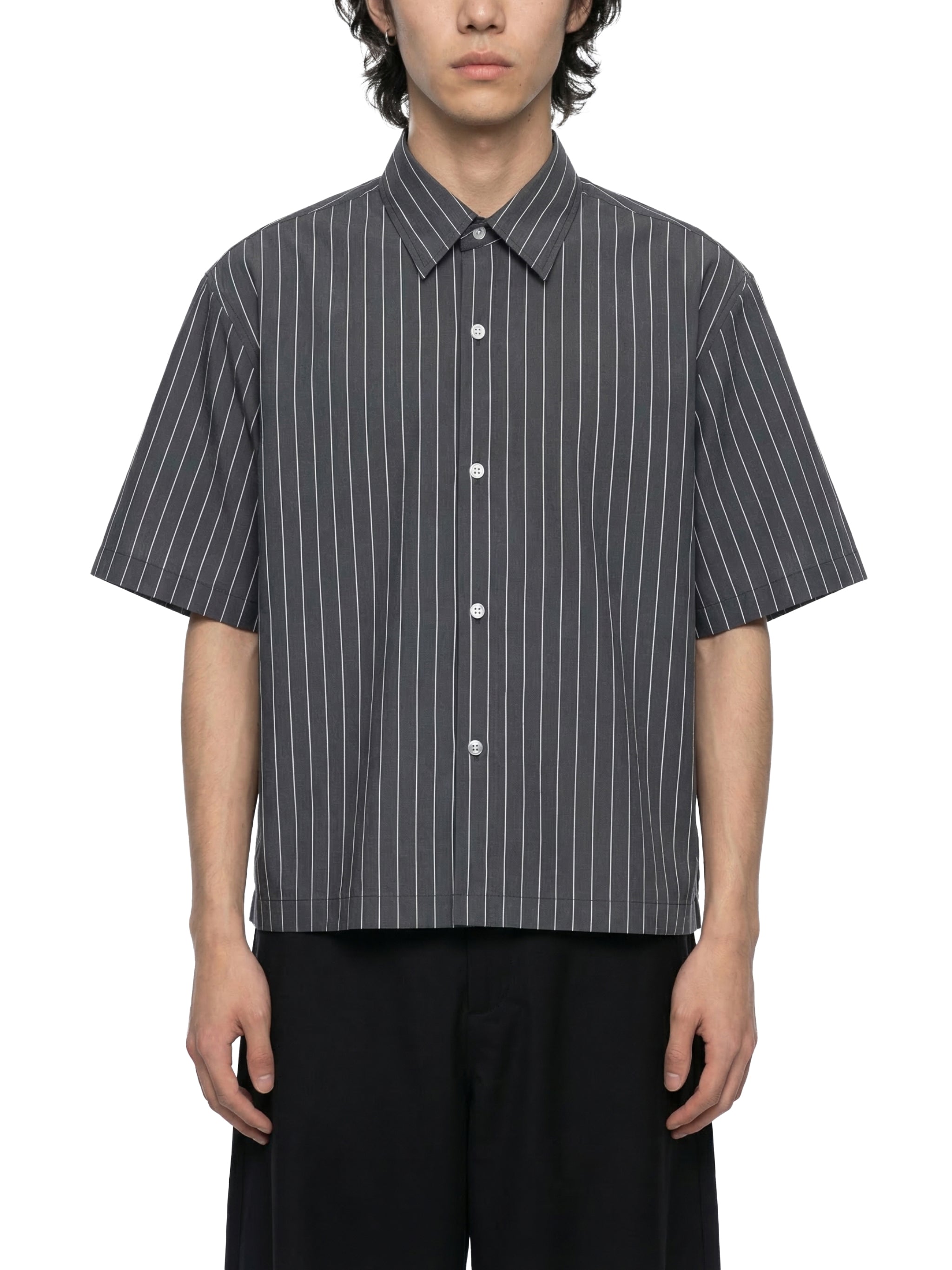 Res G Unisex Striped Boxy Button-Up Shirt