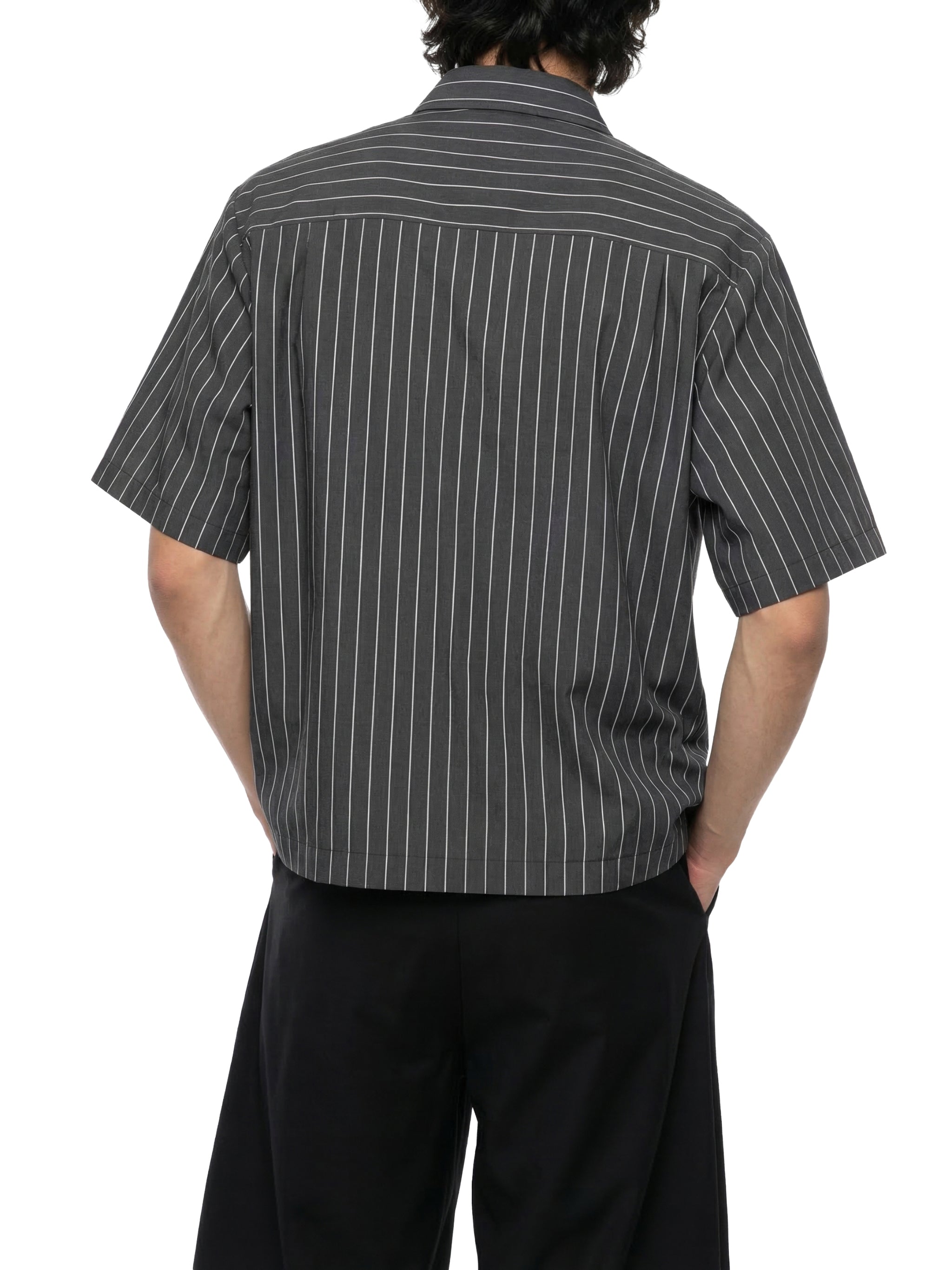BLUE G Unisex Striped Boxy Button-Up Shirt