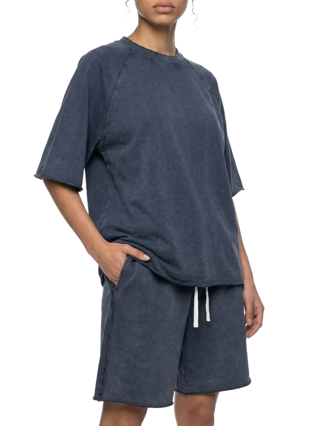 Set 3 Mineral Wash Raw Edge T-Shirt