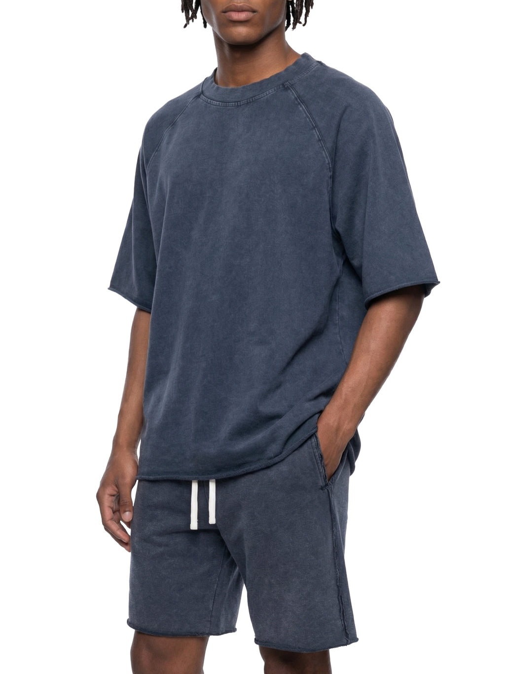 Set 3 Mineral Wash Raw Edge T-Shirt