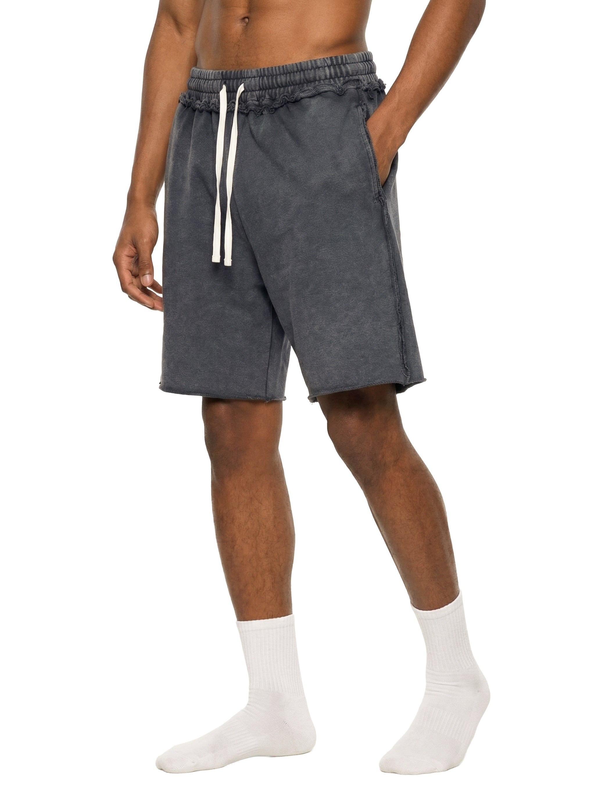SET 3 Mineral Wash Raw Edge Shorts